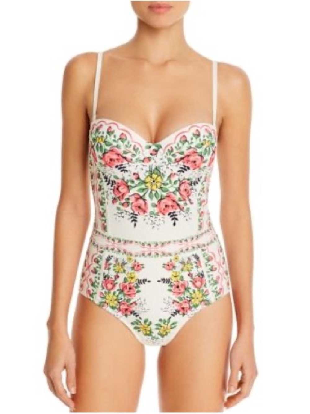 NWT Tory Burch LIPSI White Floral One-Piece Swimsuit garden veil - Picture 1 of 9